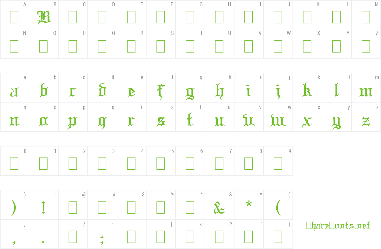 Font Blood and Blade demo preview